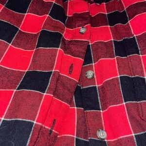 Plaid Button Down Shirt - Red and Black